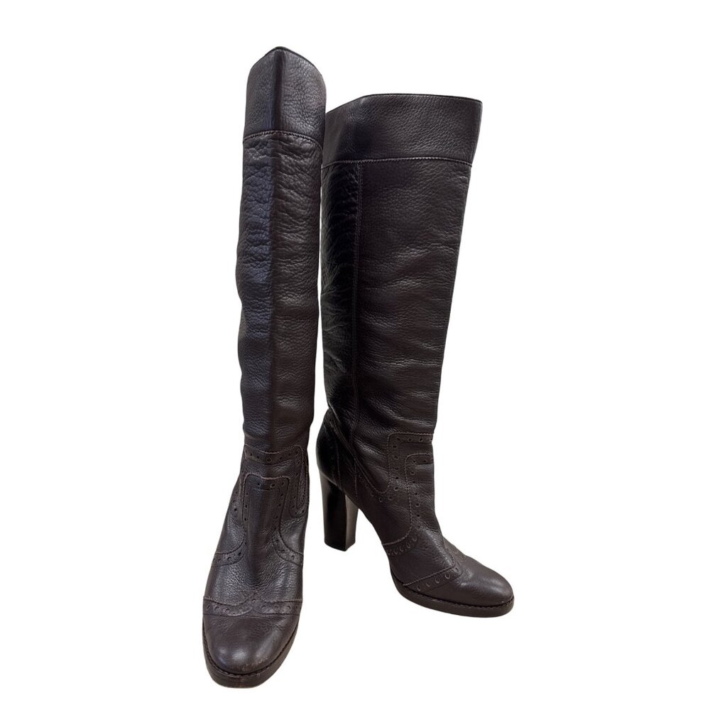Michael Kors Womens Brown Knee High Leather Riding Boots 10M SKU 7079